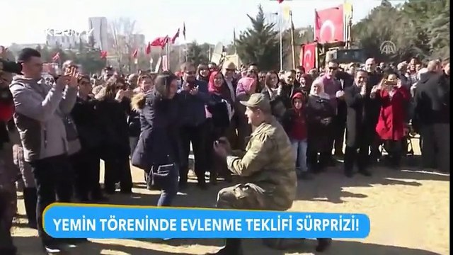 Yemin Töreninde Evlenme Teklifi Sürprizi