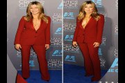 Jennifer Aniston Critics' Choice Awards wears plunging red suit