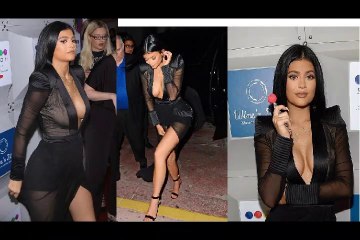 Kylie Jenner takes inspiration from sister Kim in eye-catching sheer black gown for Miami candy store opening