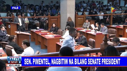 Sen. Pimentel, nagbitiw na bilang senate president