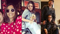 INJURED Farah Khan Makes Celebrities Pose On Her Wheelchair