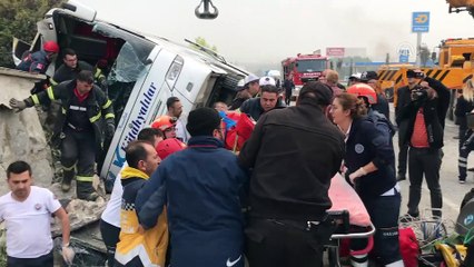 (TEKRAR) Yolcu otobüsü devrildi - KÜTAHYA