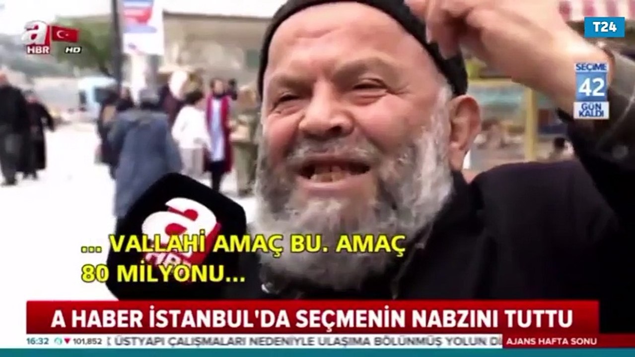 Sosyal medyada Laiklik elden gidiyor sözü ile viral haline gelen yaşlı adam bu kez de A Haberde ortaya çıktı