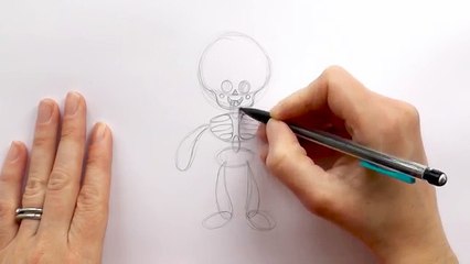 How to Draw a Cartoon Skeleton For Halloween
