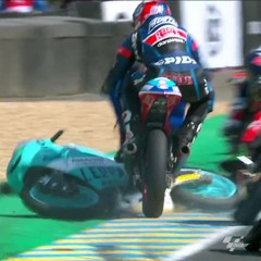 crash arrivée moto3 le Mans 2018