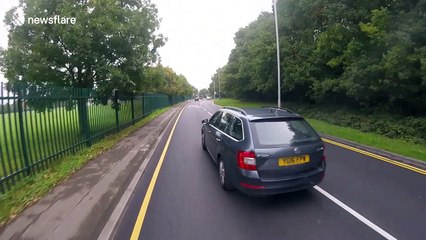 Cyclist's helmet cam captures driver's close pass that ended with prosecution
