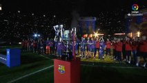 Iniesta, emocionado en su despedida en el Camp Nou