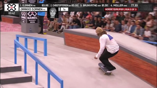 Jaakko Ojanen is your top Men’s Skateboard Street Nordic Qualifier | X Games Norway 2018
