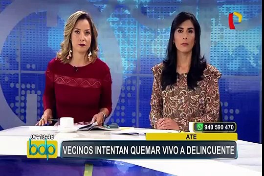 Ate: pobladores intentaron quemar vivo a ladrón por robarle a una mujer