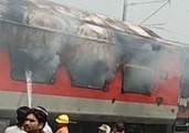 Express Train Catches Fire, Burns Near Gwalior, India