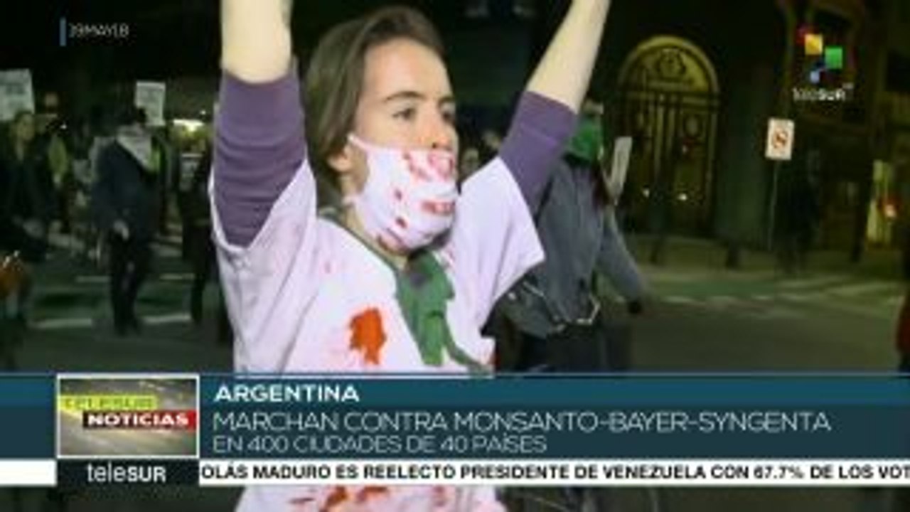 Marchan en Argentina contra Monsanto-Bayer-Syngenta