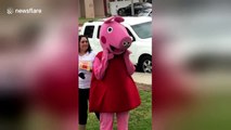Peppa Pig pinata gets whacked by four-year-old girl, becomes an internet meme