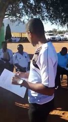 THE MINISTER FOR PRESIDENTIAL AFFAIRS, GOVERNANCE AND PUBLIC ADMINISTRATION HON. NONOFO MOLEFHI OFFICIATING DURING RAMOGOJWE METSIMOTLHABE FITNESS DAY