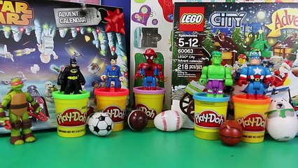 Surprise Toys Ninja Turtles and Batman with Duplo Lego Spiderman Open Advent Calendar Day 7