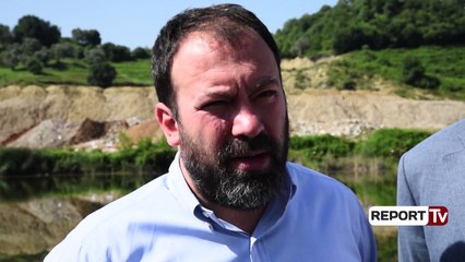 Report Tv - Blendi Klosi inspekton situatën e mbetjeve inerte në liqenin e Kodër- Mëzez