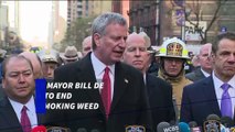 New York City Mayor Bill de Blasio Moves to End Arrests for Smoking Weed