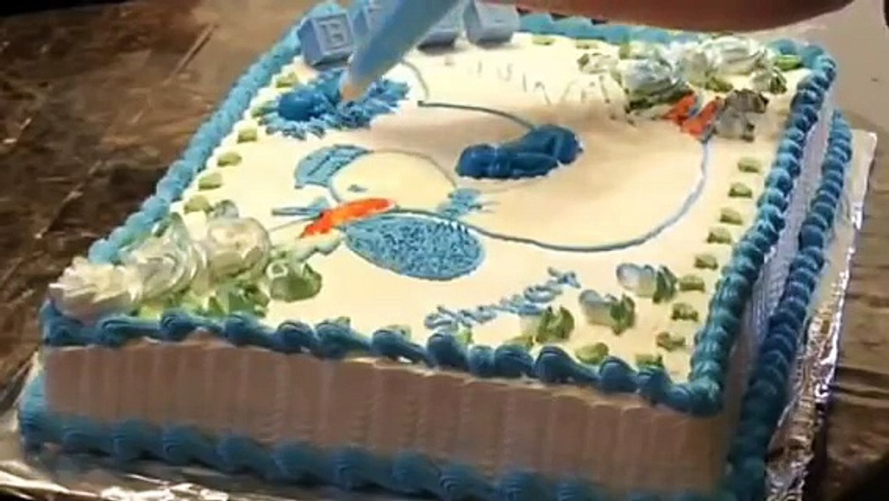 DECORACION SENCILLA PASTEL DE BABY SHOWER