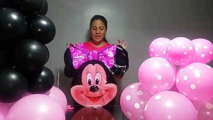 Como hacer una minnie con globos / how to make minnie mouse ballon