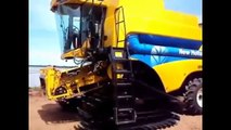 extreme rice harvesting combine stuck in mud new compilation 2016. New Holland , Hitachi