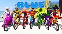 RENKLERİ ÖĞRENEK BMX BİSİKLETLER & BÜYÜK BUS Süper Kahramanlar Çocuklar İçin Eğlenceli Animasyon