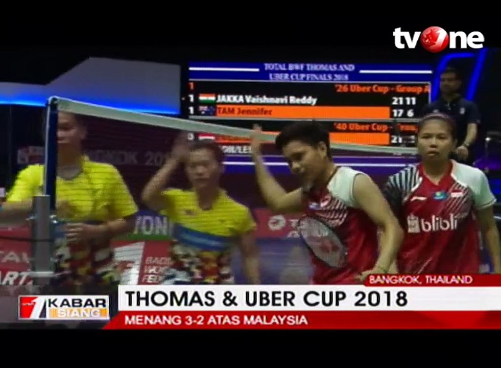 Tekuk Malaysia, Skenario Tim Uber Indonesia Berjalan Lancar