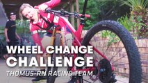WHEEL CHANGE CHALLENGE: How fast can bikers change a wheel?