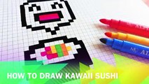 Handmade Pixel Art - How To Draw Kawaii Sushi #pixelart