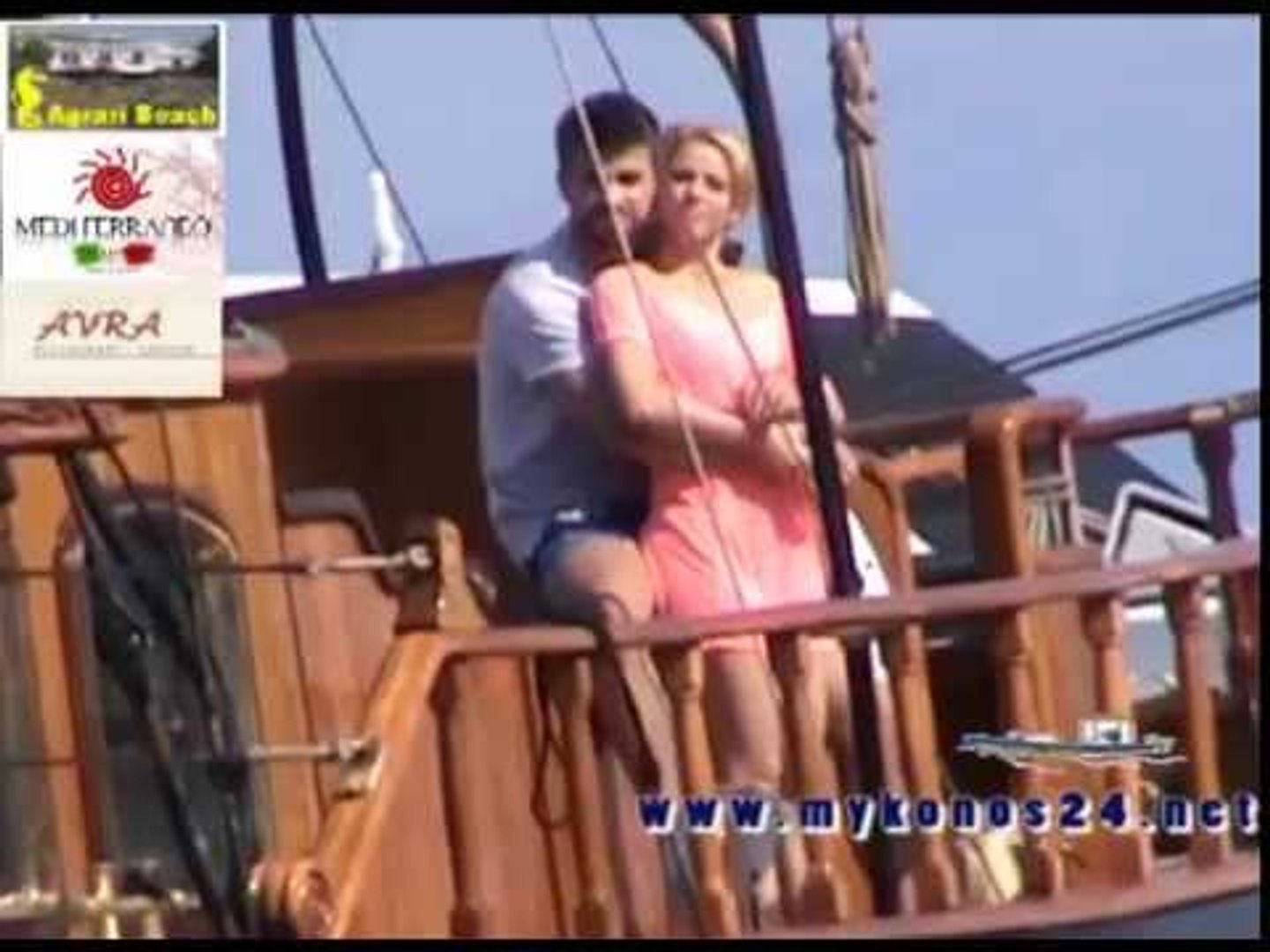 Shakira with Pique kiss kissing in Mykonos - video Dailymotion