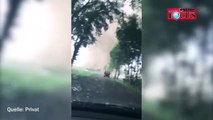 Dramatische Sekunden! Hier fährt ein Autofahrer direkt ins Auge des Tornados in NRW! 