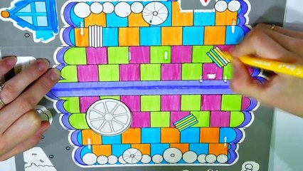 Раскрашиваем и собираем домик для мальчика и девочки