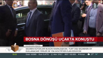 Bosna dönüşü uçakta konuştu