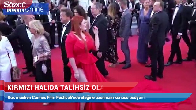 Rus manken Yulia Rybakova'ya Kırmızı halıda talihsiz olay