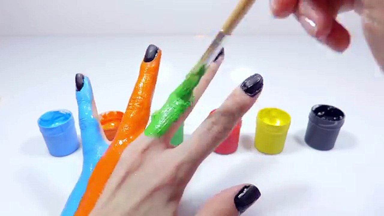 Finger Family learn color with Body Paint for children Learning Video ...