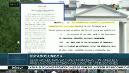 EE.UU. anuncia más presiones económicas contra Venezuela