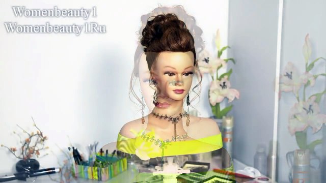 Прическа для длинных волос. Пучок на основе жгутов (2)