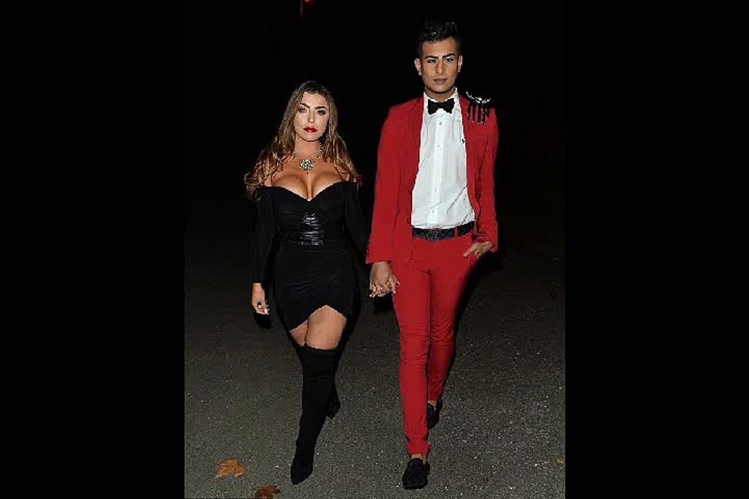 Abi Clarke shows off her surgically enhanced assets in plunging bardot LBD and thigh-high boots as she enjoys night out in Essex