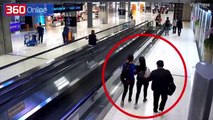 Pamje shokuese/ Kamerat e sigurisë kapin momentin kur një grua rrëmbehet në mes të aeroportit (360video)