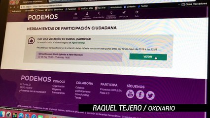 Esta es la seguridad de la consulta de Podemos sobre el chalé de Pablo e Irene