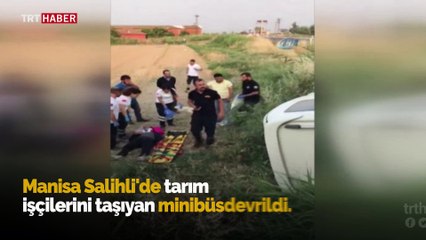 Tarım işçilerini taşıyan minibüs devrildi: 12 yaralı