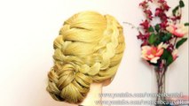 Hairstyle for long hair tutorial. Easy updo with braids. (2)