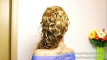 Bridal prom hairstyle for long hair with curls (2)