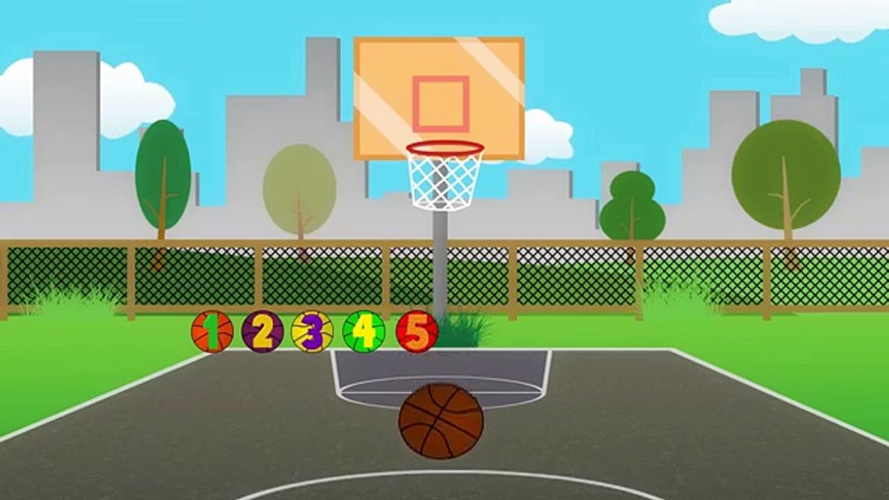 Learn Colors Numbers Playing Basket Balls For Kids - Funny Balls Color Video For Children