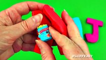 A To Z Learn the Alphabet Play-Doh Surprise Eggs! Disney Frozen Cars 2 Spiderman Shopkins FluffyJet