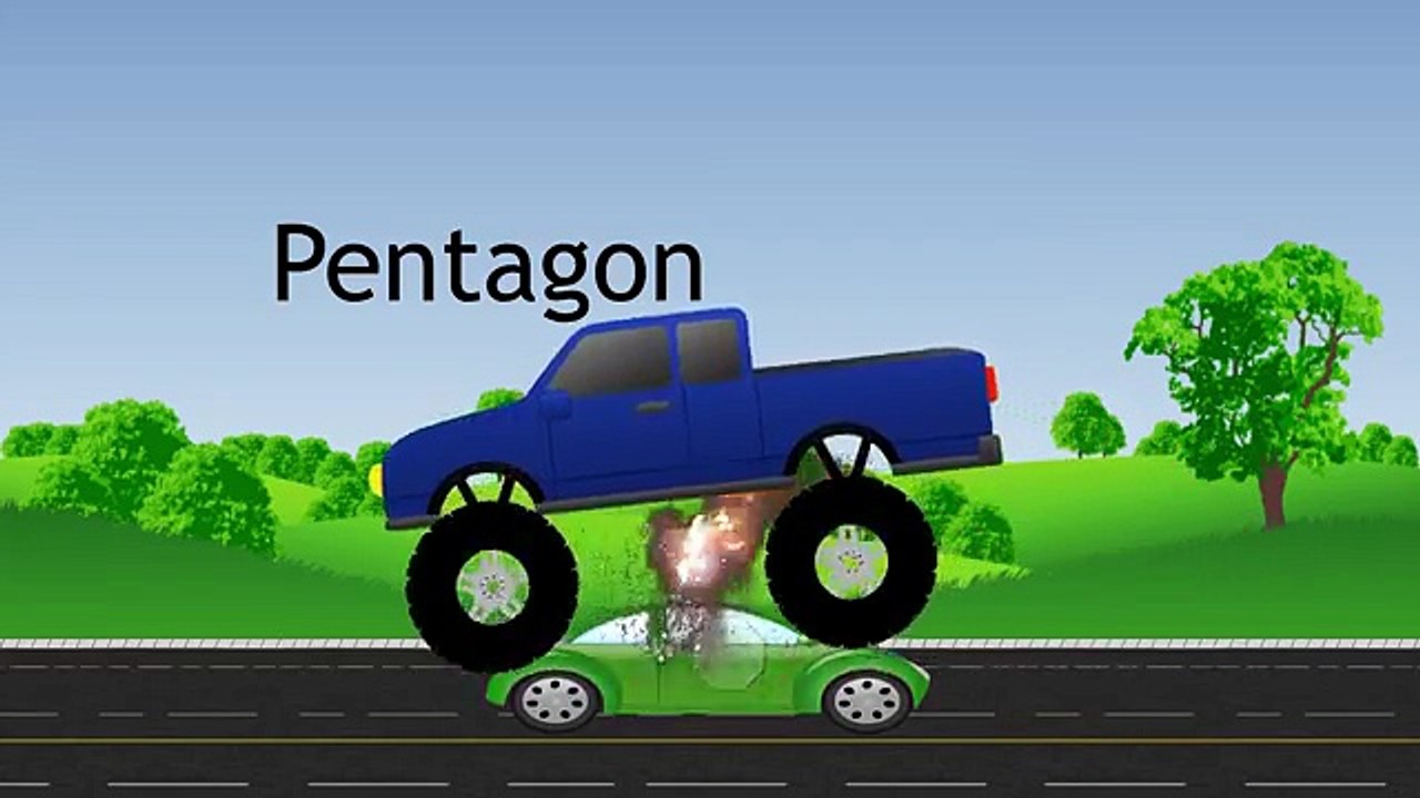 Kids Cartoons - Monster Trucks Teaching Colors, Shapes, Numbers, and the Alphabet by Crushing cars
