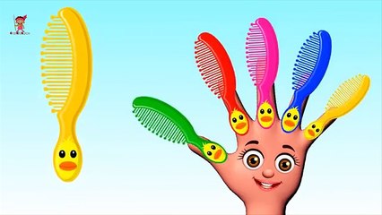 Finger Family Song with Hair Brush Colors for Children Kids | Finger Family Nursery Rhymes Videos