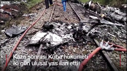 Kübada 100den fazla kişinin hayatını kaybettiği kazada, uçağın patlama anı kameraya yansıdı