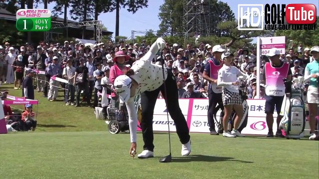 【ゴルフ】中京ゴルフ倶楽部 石野コース(愛知県) を小祝 さくらプロ、菊地 絵理香プロ、新垣 比菜プロ、上田 桃子プロがラウンド2018年２日目1番ホールvol3