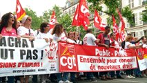 Thousands of public workers protest against Macron's reforms