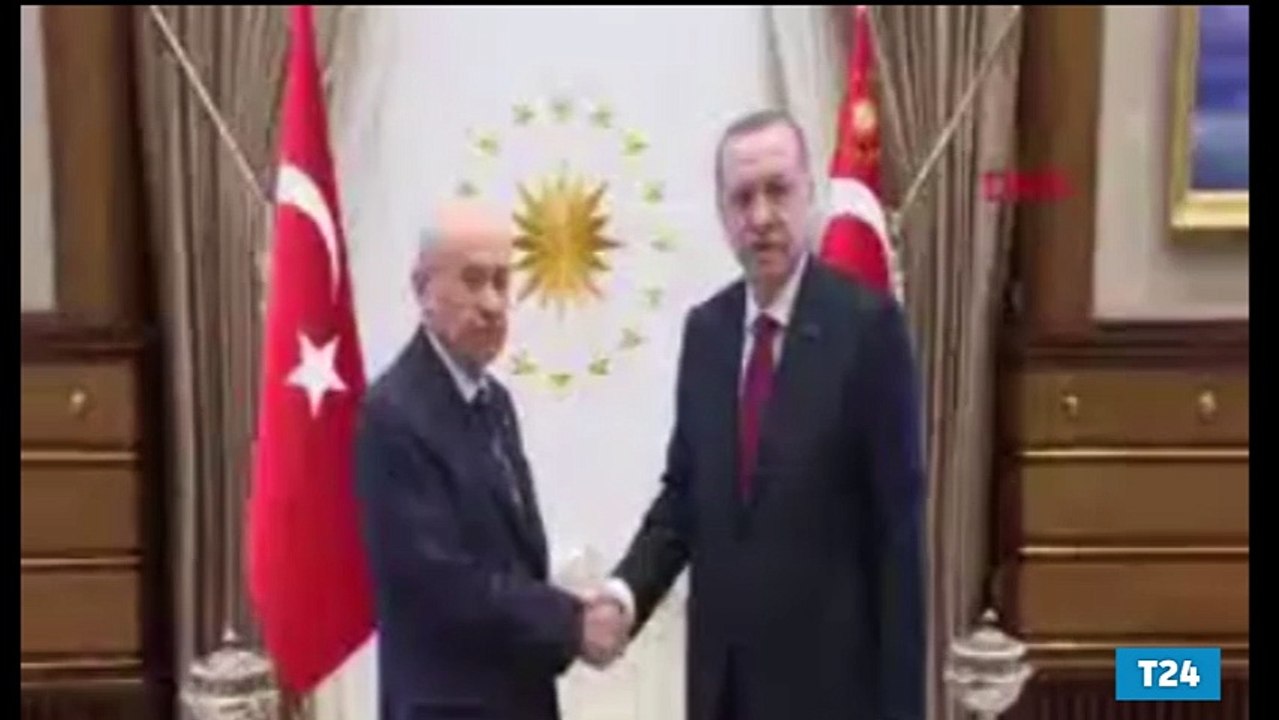 İşte Erdoğan-Bahçeli görüşmesinden ilk görüntüler