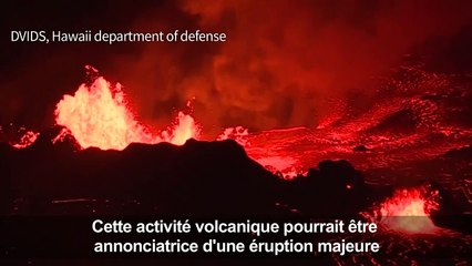 Images aériennes des rivières de lave à Hawaï